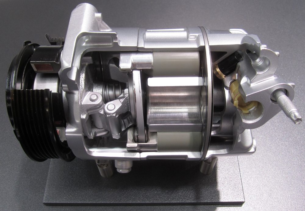 Automotive A/C compressor cutaway